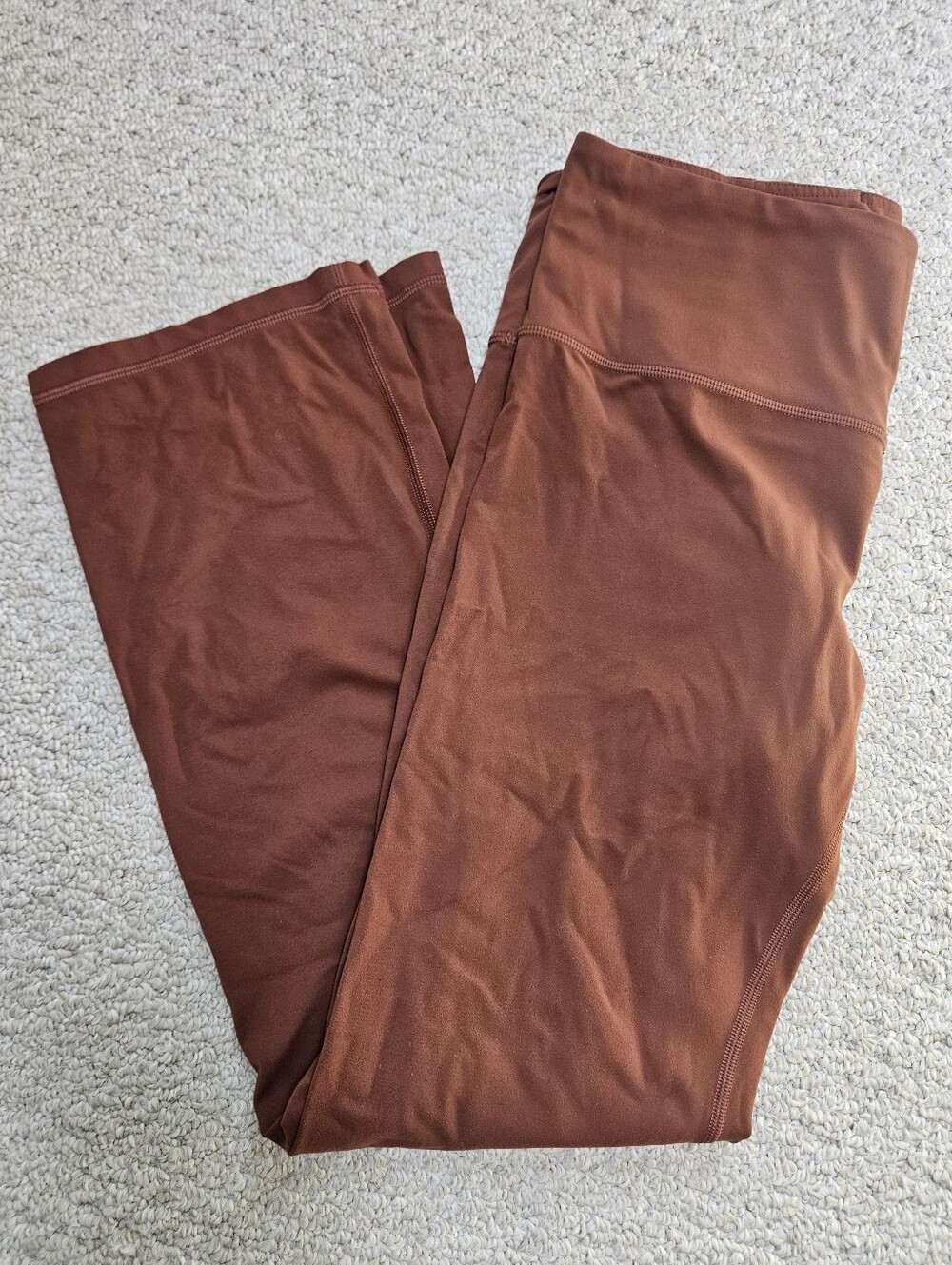 Athleta Brown Elation Straight Leg Pants Leggings Large Pull On Athletic Comfort